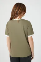 Women's Chevrolet Graphic Ringer T-Shirt Olive,