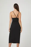 Women's Asymmetrical Cami Slit Midi Dress Medium