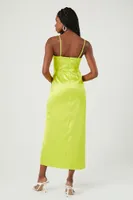 Women's Tulip-Hem Cami Maxi Dress in Green Banana Small