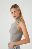 Women's Seamless Turtleneck Bodysuit in Grey, M/L