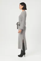 Women's Tie-Front Midi Sweater Dress