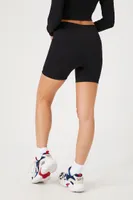 Women's Active Seamless Textured Biker Shorts in Black Small