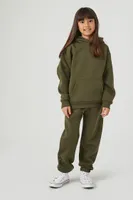 Kids Drawstring Pants (Girls + Boys) in Olive, 9/10