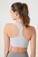 Women's Active Seamless Racerback Sports Bra in Heather Grey Large