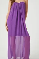 Women's Chiffon Sweetheart Maxi Dress in Orchid, XS