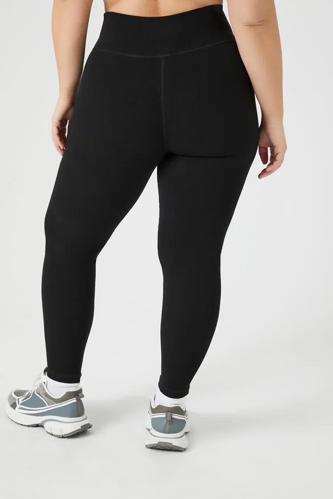 Women's Active Seamless Leggings in Black, 2X