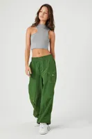 Women's High-Rise Cargo Joggers in Green Large