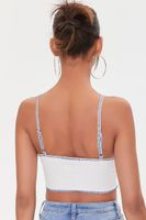 Women's Contrast Trim Cropped Cami in Cream/Cobalt Large