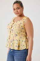 Women's Floral Print Top Yellow,