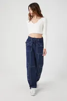 Women's Twill High-Rise Cargo Joggers