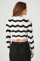 Women's Cropped Striped Sweater