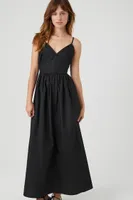 Women's V-Neck Cami Maxi Dress in Black Small