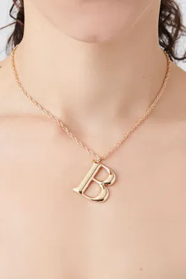 Women's Initial Pendant Necklace in Gold/B
