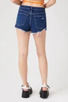 Women's Recycled Cotton Retro High-Rise Denim Shorts Dark Denim,