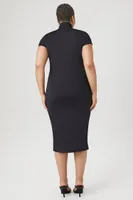 Women's Contour Turtleneck Dress in Black, 1X