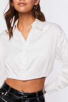 Women's Cropped Long-Sleeve Shirt in Vanilla, XL