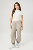 Women's Twill High-Rise Cargo Pants in Goat Medium