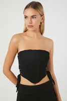 Women's Lace-Up Corset Tube Top Black