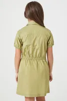 Girls Zip-Up Nylon Dress (Kids) in Turtle Green, 11/12