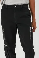 Men Slim-Fit Cargo Pants in Black, 32