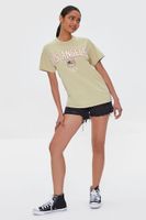 Women's Los Angeles USA Graphic T-Shirt in Light Olive Small