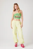 Women's Be The Sunshine Graphic Tube Top in Green Large