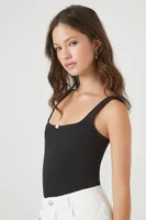 Women's Rosette Tank Bodysuit in Black Medium