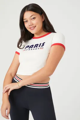 Women's Cropped Paris Ringer T-Shirt