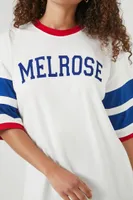 Women's Melrose Graphic Varsity T-Shirt in White Large