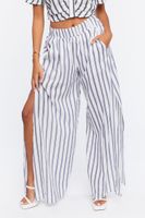 Women's Striped Palazzo Pants in Navy/White Small