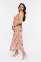 Women's Floral Print Maxi Dress in Blush, 0X