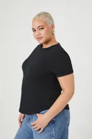 Women's Crew Curved-Hem T-Shirt in Black, 1X