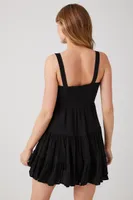 Women's Tiered Fit & Flare Dress in Black Small