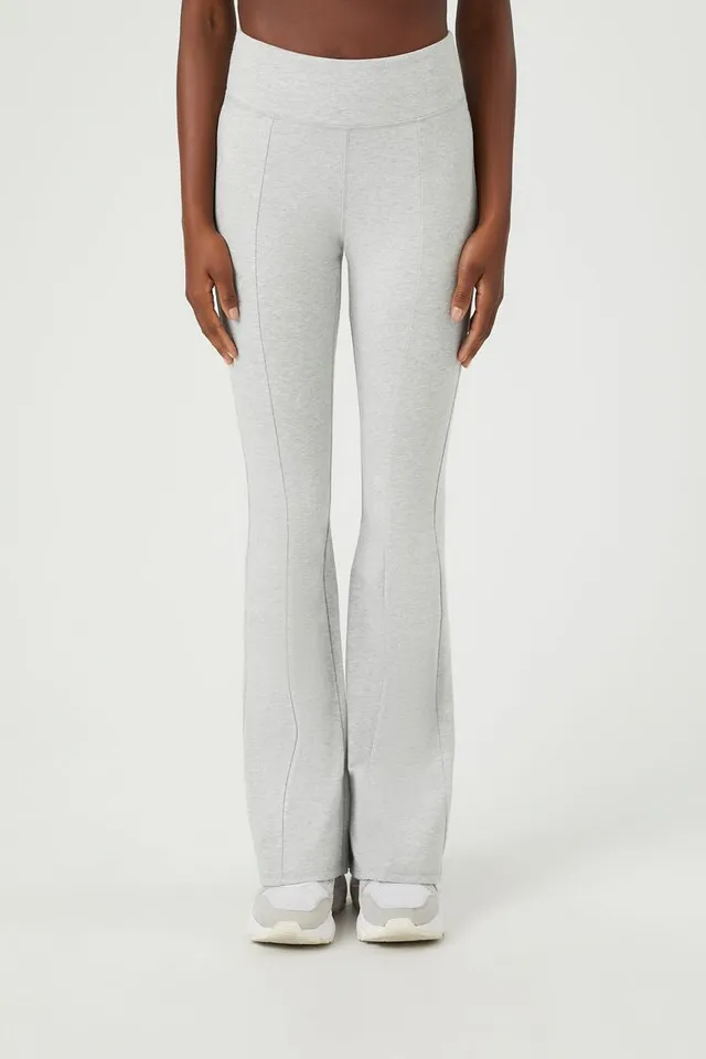 Forever 21 Women's Active High-Rise Flare Leggings in Heather Grey