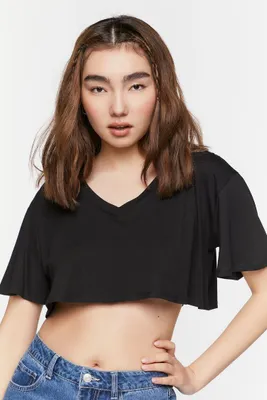 Women's Super-Cropped V-Neck T-Shirt