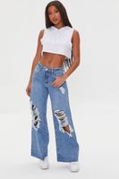 Women's Wide-Leg Distressed Jeans in Medium Denim, 31