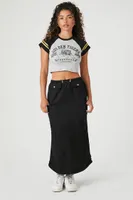 Women's Toggle Drawstring Cargo Midi Skirt in Black Medium