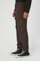 Men Zippered Mid-Rise Cargo Joggers Cocoa,