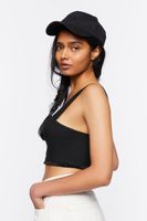 Women's Square-Neck Crop Top in Black Large