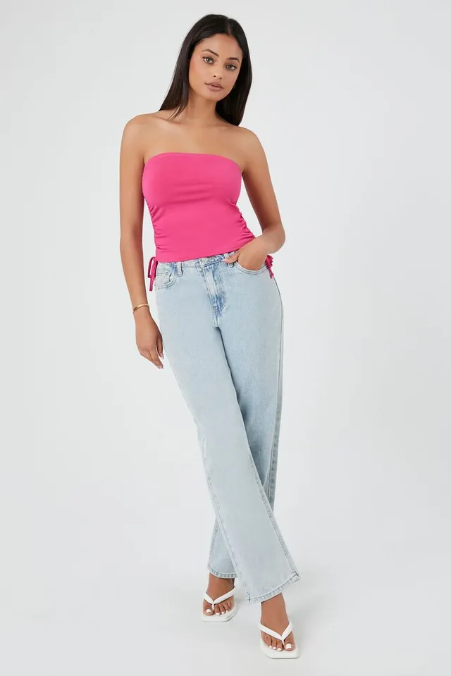 Forever 21 Ruched Drawstring Tube Top