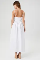 Women's V-Neck Cami Maxi Dress in White Small