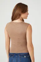 Women's Sleeveless Fitted Top in Ash Brown Small