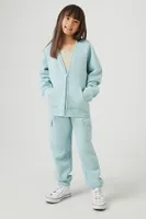 Kids Zip-Up Hoodie (Girls + Boys) in Blue Mist, 5/6