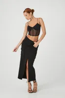 Women's Sheer Mesh Cropped Cami