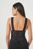 Women's Plunging Lace Bodysuit in Black Medium