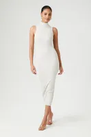 Women's Seamless Striped Sleeveless Midi Dress in Birch Medium