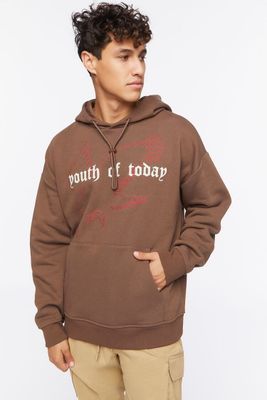 Men Youth of Today Graphic Hoodie in Brown, XL