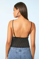 Women's Rhinestone Cropped Cami Black