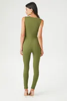 Women's Sleeveless Fitted Jumpsuit in Cypress Small