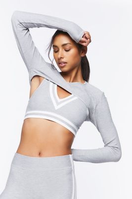 Women's Active Seamless Super Cropped Top in Heather Grey Medium